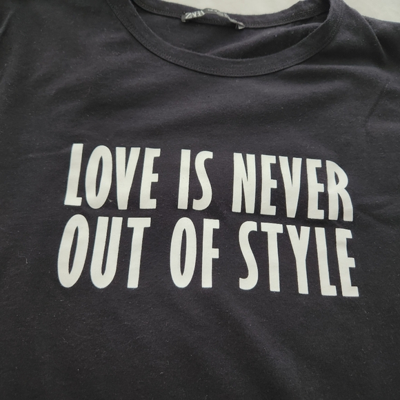 Zara Black Tee Size M - Picture 6 of 8